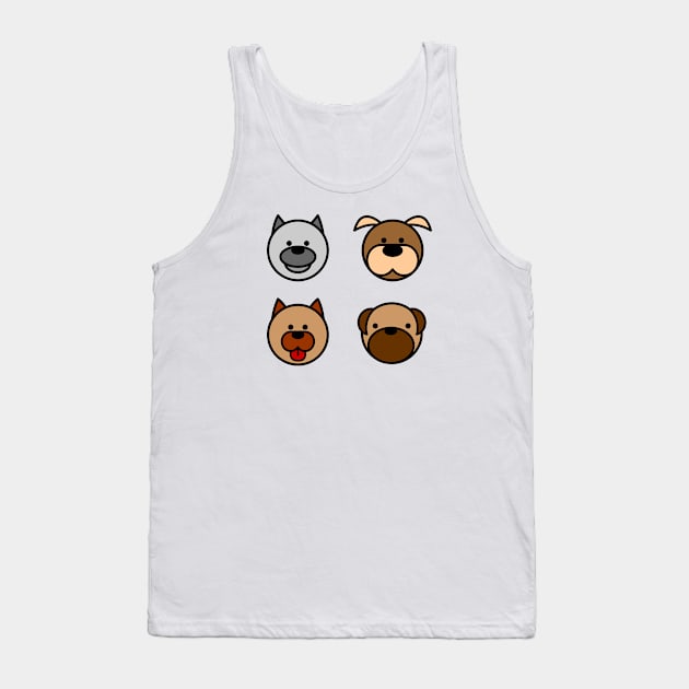 Big Face Costume Dogs Tank Top by W.Pyzel